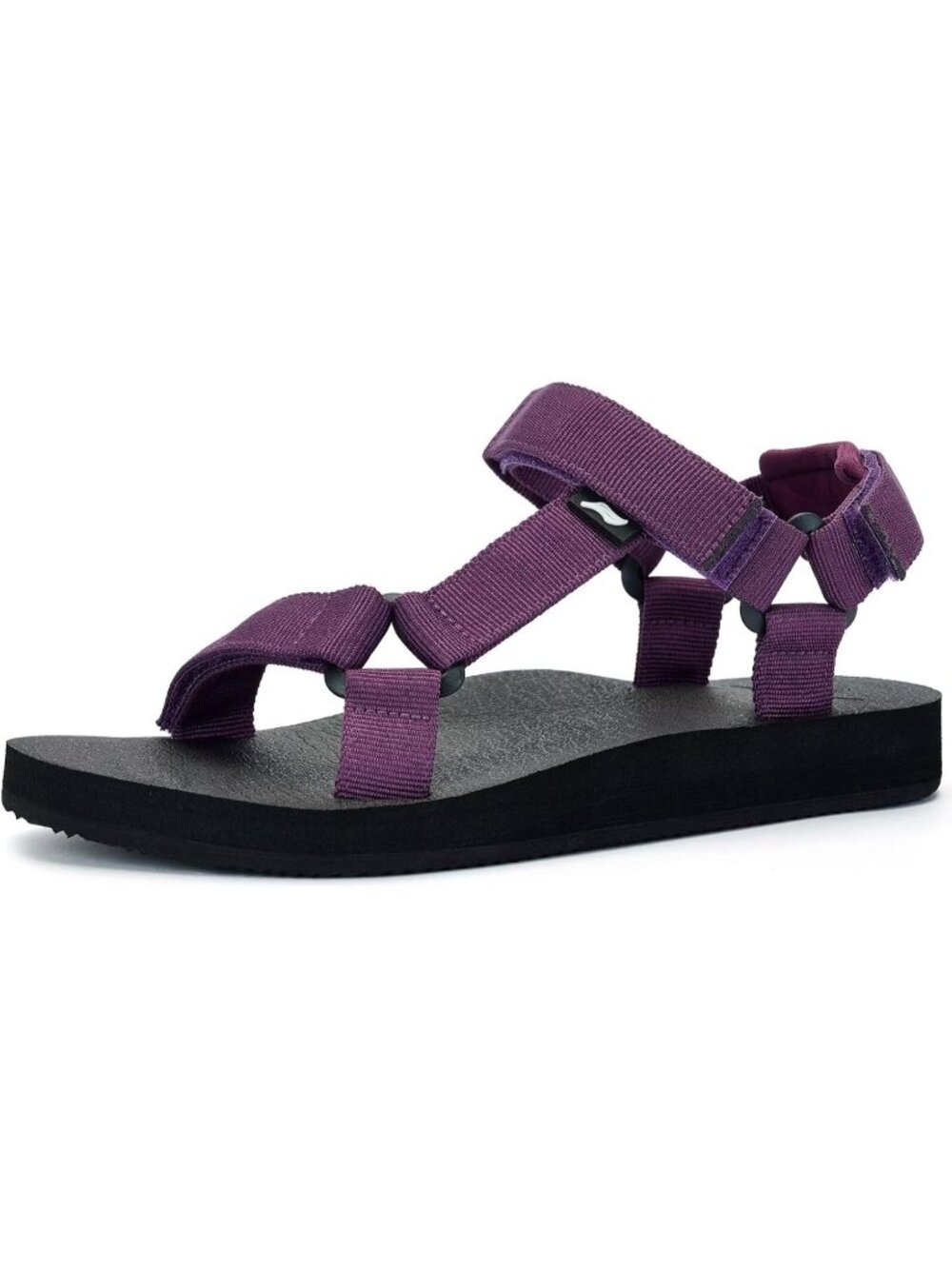 Womens Dark Purple Sandals Round Toe Yoga Mat Insole Outdoor Hiking Water Shoes